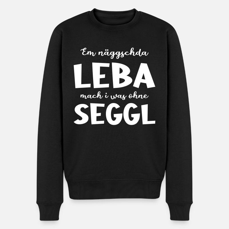 Näggschda Leba (weiß) - Männer Premium Bio Pullover - Schwarz