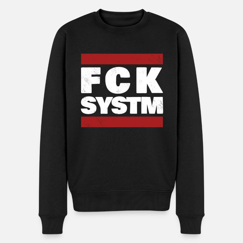 Fck System - Männer Premium Bio Pullover - Schwarz