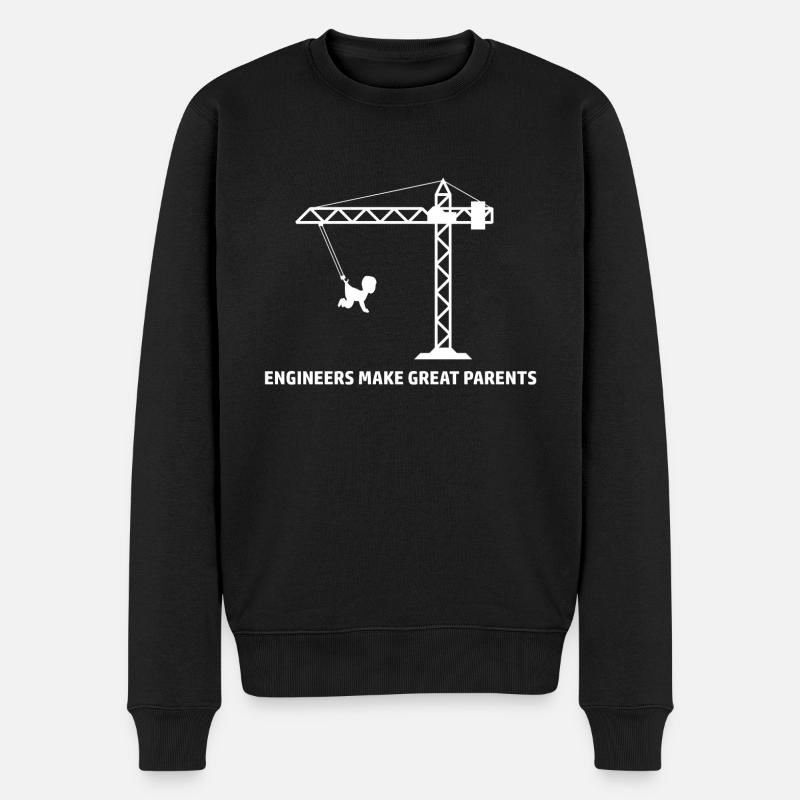 Engineers make great parents - Männer Premium Bio Pullover - Schwarz