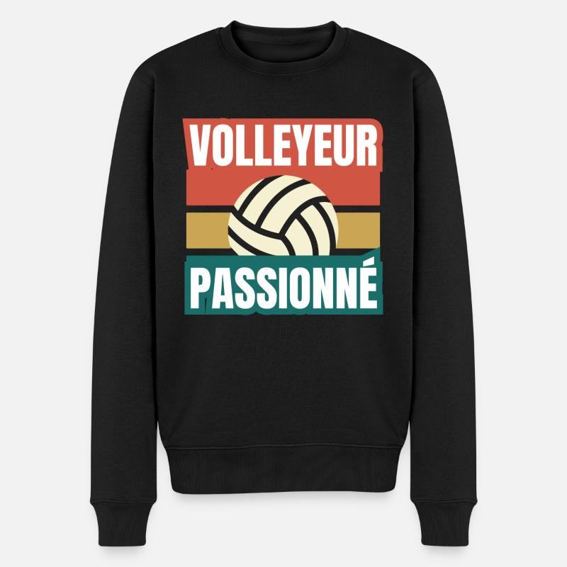 volleyeur passionné - Pull Premium bio Homme - noir