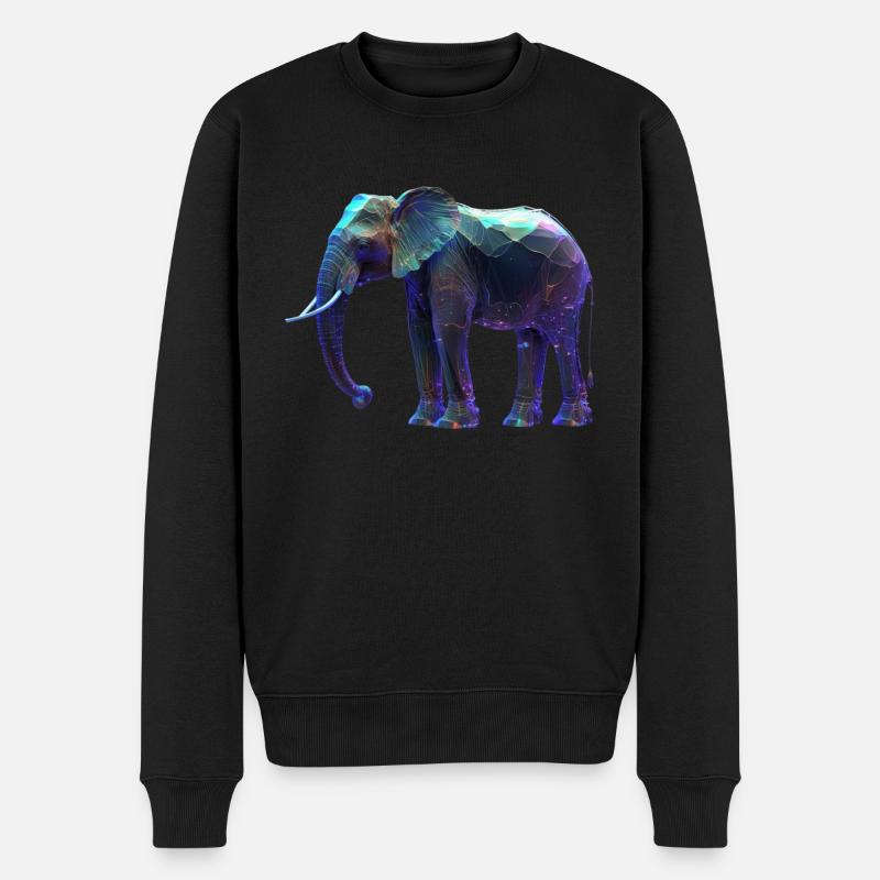 Éléphant irisant I - Pull Premium bio Homme - noir