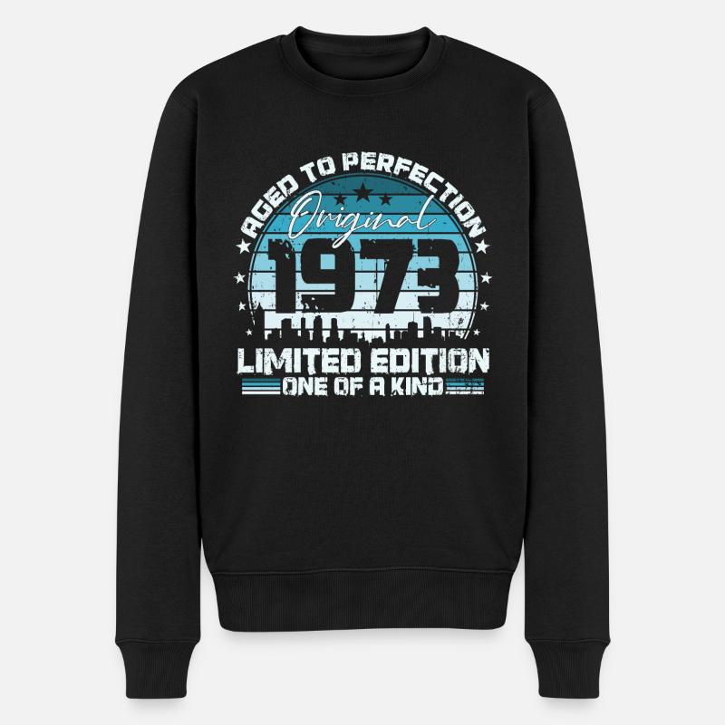Original 1973 Vintage Jahrgang Geburtstag Geschenk - Männer Premium Bio Pullover - Schwarz