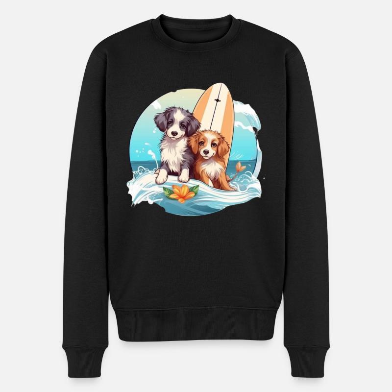 Deux chiens de surf - Pull Premium bio Homme - noir