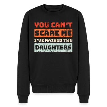Papa Vater Vaterschaft 2 Töchter Spruch Geschenk - Männer Premium Bio Pullover - Schwarz - Vorne - Nico (187cm)