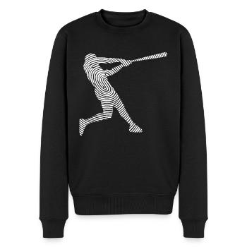 Joueur de baseball Joueur de baseball Empreinte digitale Joueur de baseball - Pull Premium bio Homme - noir - Devant - Nico (187cm)