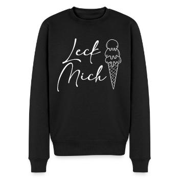 Leck mich Eis - Männer Premium Bio Pullover - Schwarz - Vorne - Nico (187cm)
