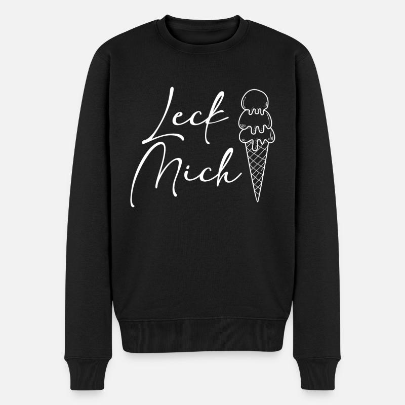 Leck mich Eis - Männer Premium Bio Pullover - Schwarz