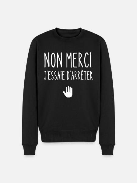 non merci j'essaie d'arrêter - Pull Premium bio Homme - noir