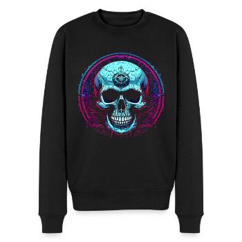 Skull - Men's Premium Organic Jumper - black - Front - Nico (187cm)