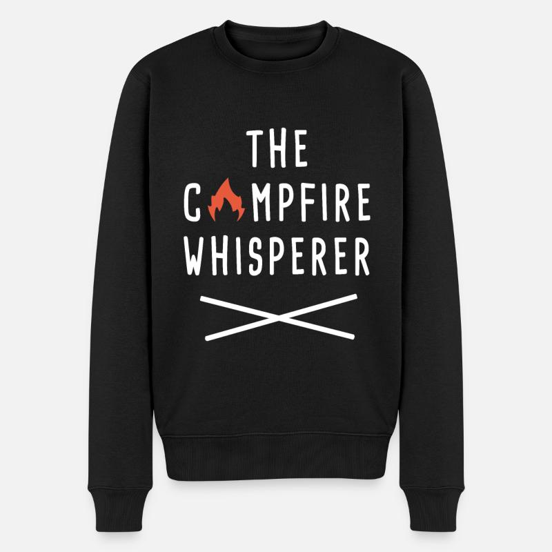 Der Lagerfeuerflüsterer - Männer Premium Bio Pullover - Schwarz