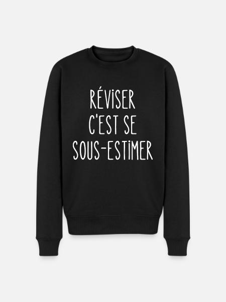 réviser c'est se sous-estimer - Pull Premium bio Homme - noir