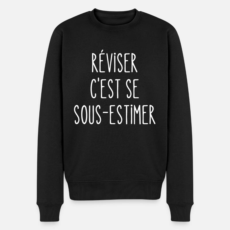 réviser c'est se sous-estimer - Pull Premium bio Homme - noir