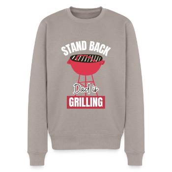 Stand Back Papa est en train de griller drôle de grill Citation BBQ - Pull Premium bio Homme - taupe - Devant - Nico (187cm)