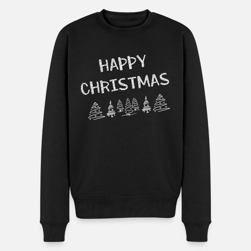 Frohe Weihnachten - Männer Premium Bio Pullover - Schwarz