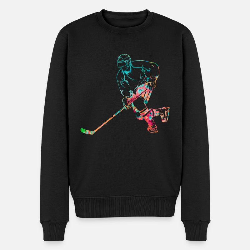 Eishockey - Männer Premium Bio Pullover - Schwarz