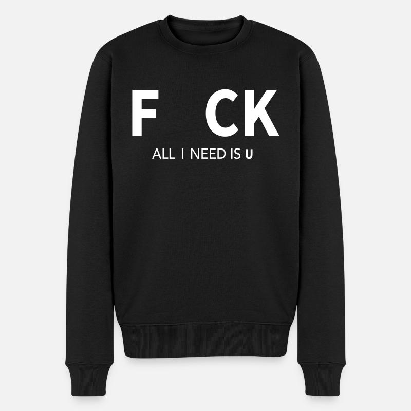 F*CK - Männer Premium Bio Pullover - Schwarz