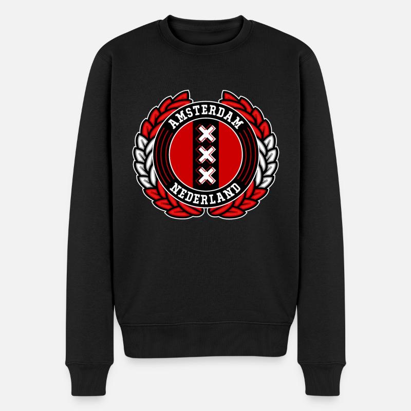 Amsterdam - Männer Premium Bio Pullover - Schwarz