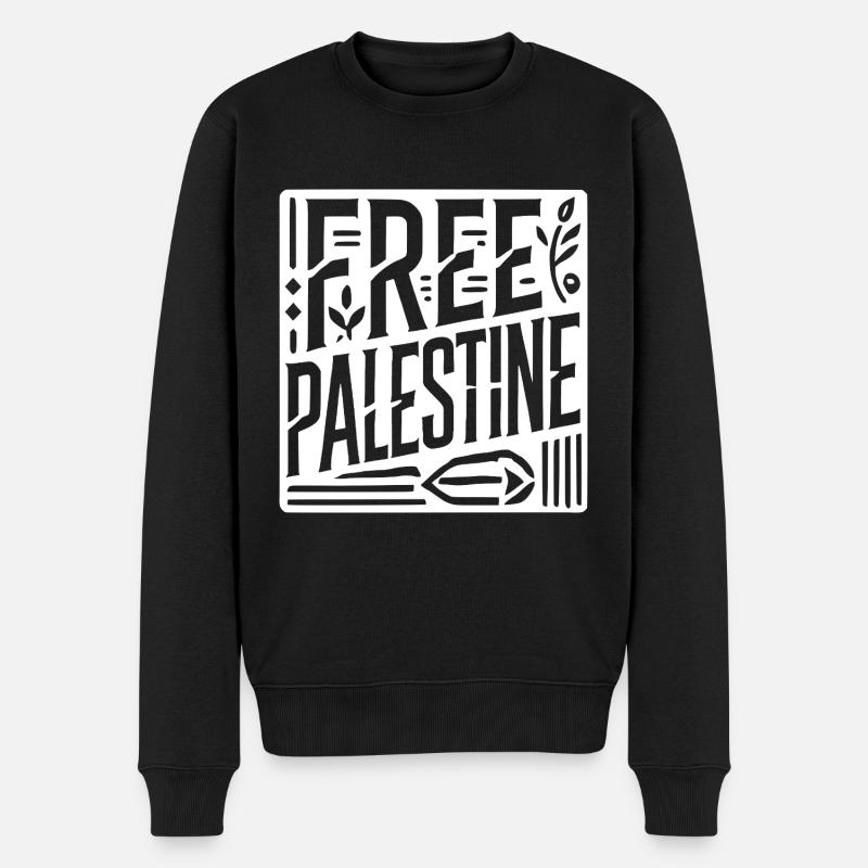 Free palestine - Männer Premium Bio Pullover - Schwarz