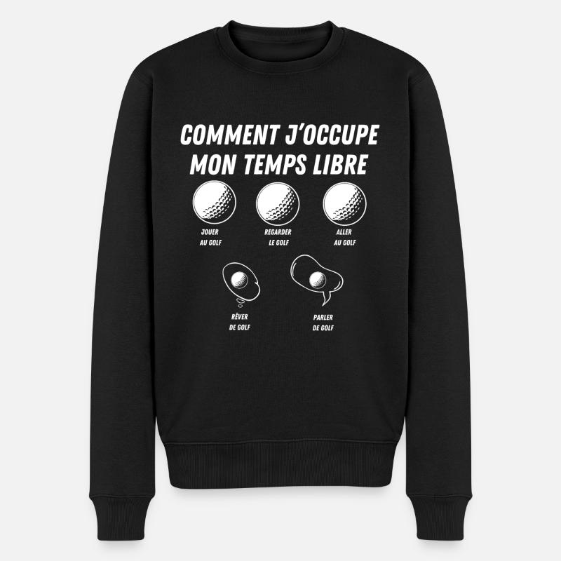 comment j'occupe mon temps libre - Pull Premium bio Homme - noir