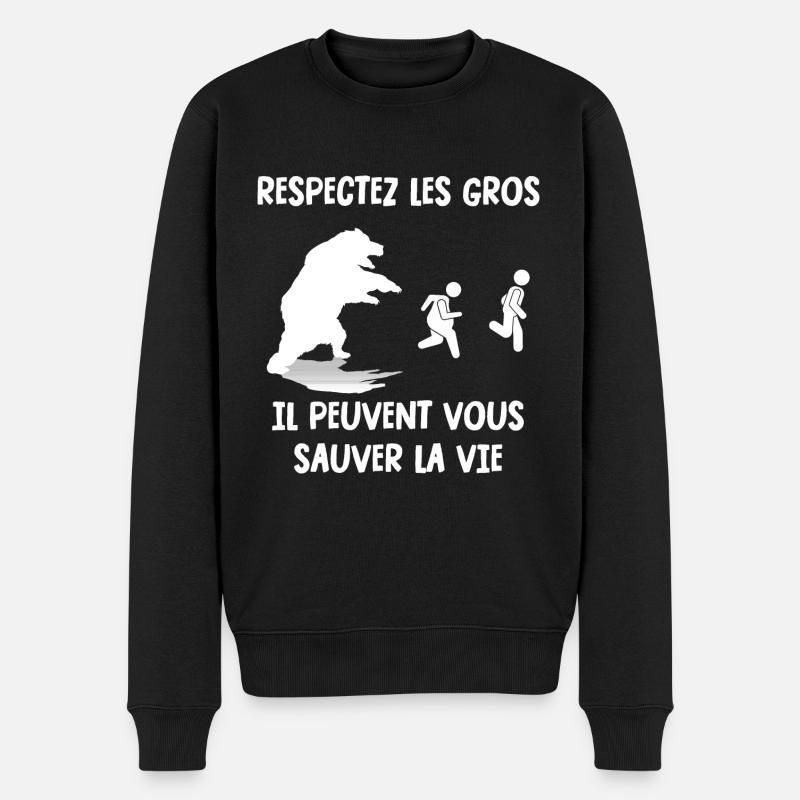 respectez les gros - Pull Premium bio Homme - noir