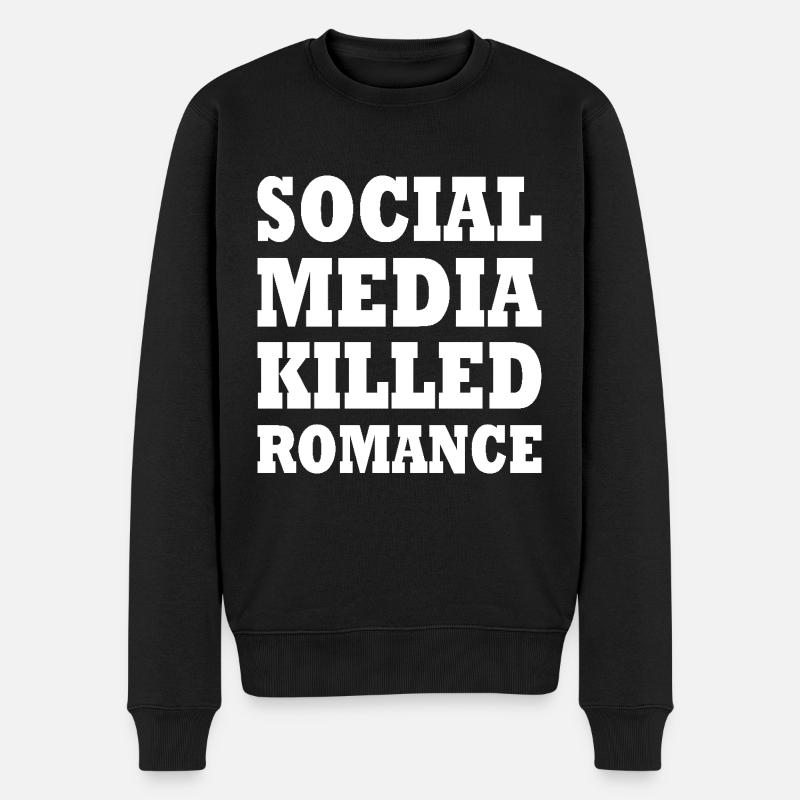 social media killed romance - Pull Premium bio Homme - noir