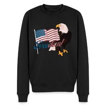 Freedom - Männer Premium Bio Pullover - Schwarz - Vorne - Nico (187cm)