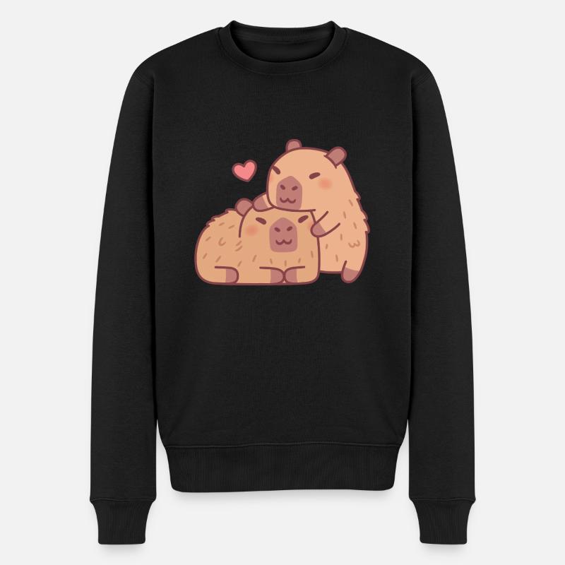 Câlins mignons Capybara Saint-Valentin - Pull Premium bio Homme - noir