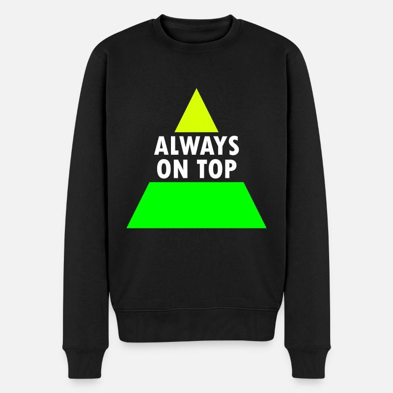 Always on top (geteiltes Dreieck) - Männer Premium Bio Pullover - Schwarz