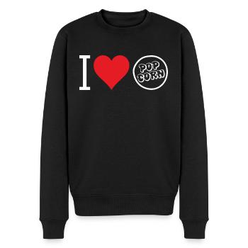 I love Popcorn - Men's Premium Organic Jumper - black - Front - Nico (187cm)