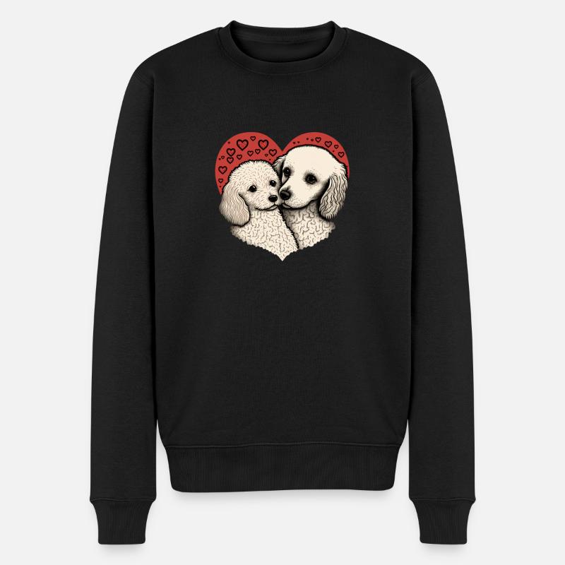 Couple de chiens - Pull Premium bio Homme - noir