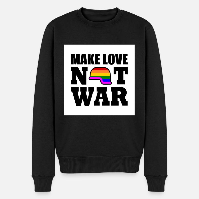 Make love not war - Männer Premium Bio Pullover - Schwarz