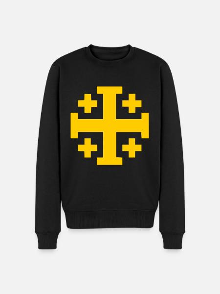 Jerusalem Cross Jerusalem Cross - Men's Premium Organic Jumper - black