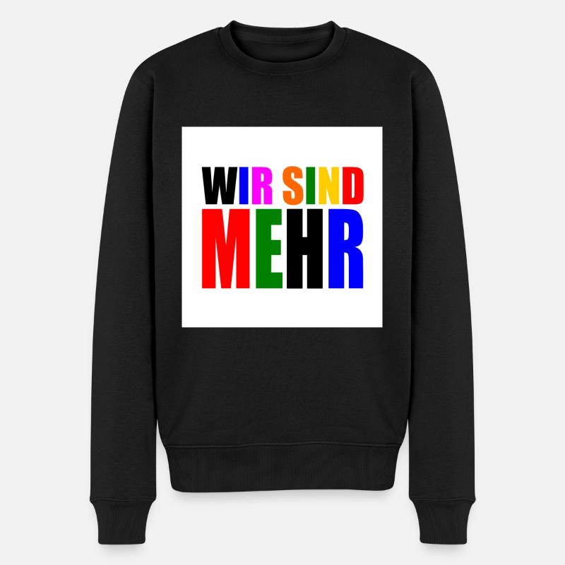 Wir sind mehr - Männer Premium Bio Pullover - Schwarz