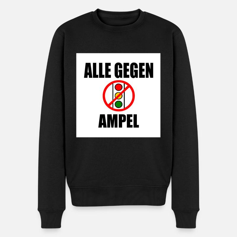 Alle gegen ampel - Männer Premium Bio Pullover - Schwarz