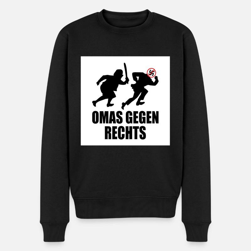 Omas gegen rechts - Männer Premium Bio Pullover - Schwarz