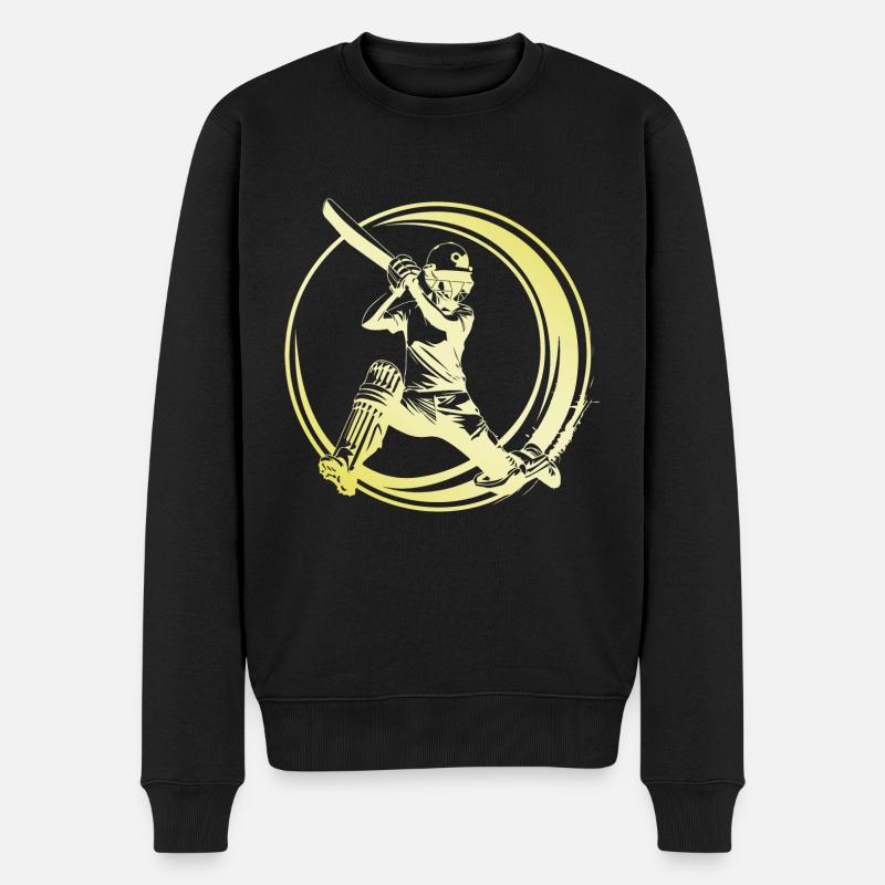 Cricket Frau - Männer Premium Bio Pullover - Schwarz