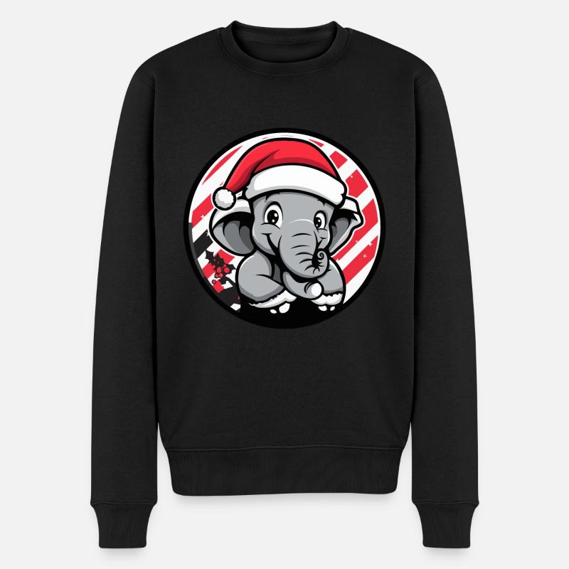 Noël éléphant Noël - Pull Premium bio Homme - noir