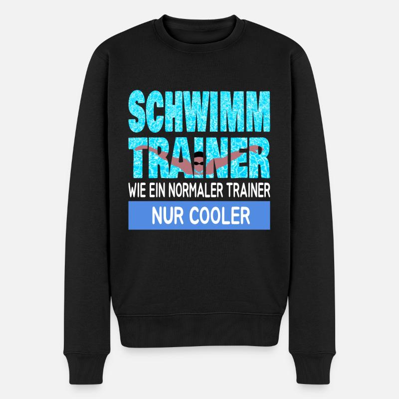 Schwimmtrainer - Männer Premium Bio Pullover - Schwarz