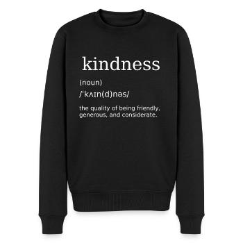 Kindness Definition - Männer Premium Bio Pullover - Schwarz - Vorne - Nico (187cm)