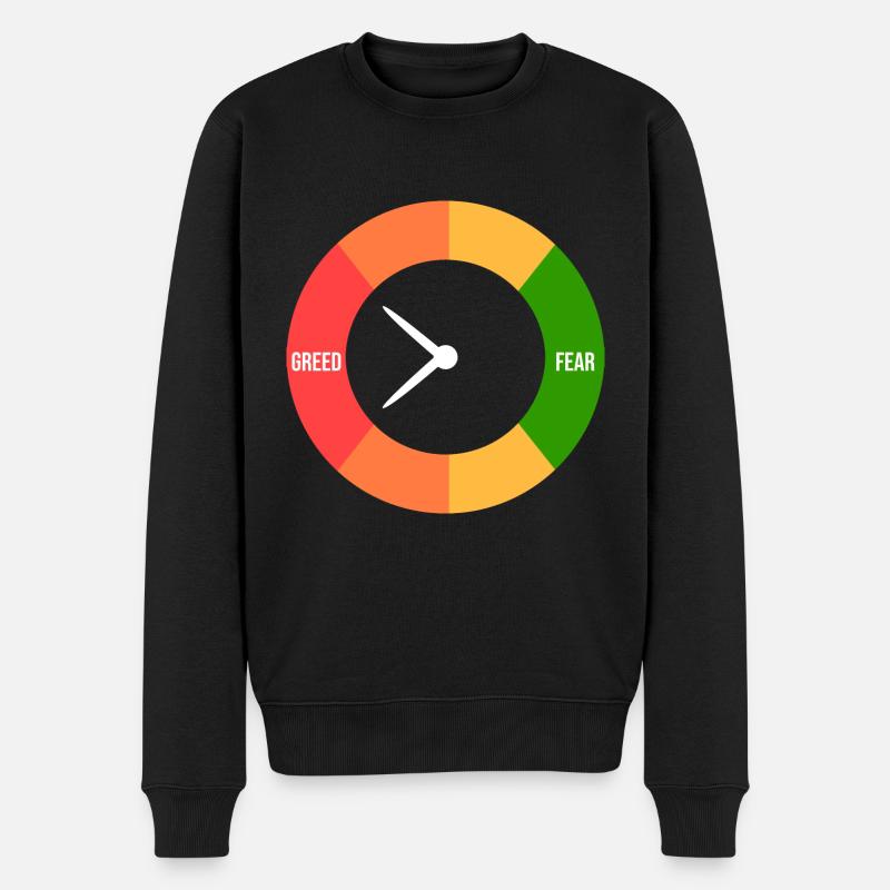 Gier > Angst - Männer Premium Bio Pullover - Schwarz