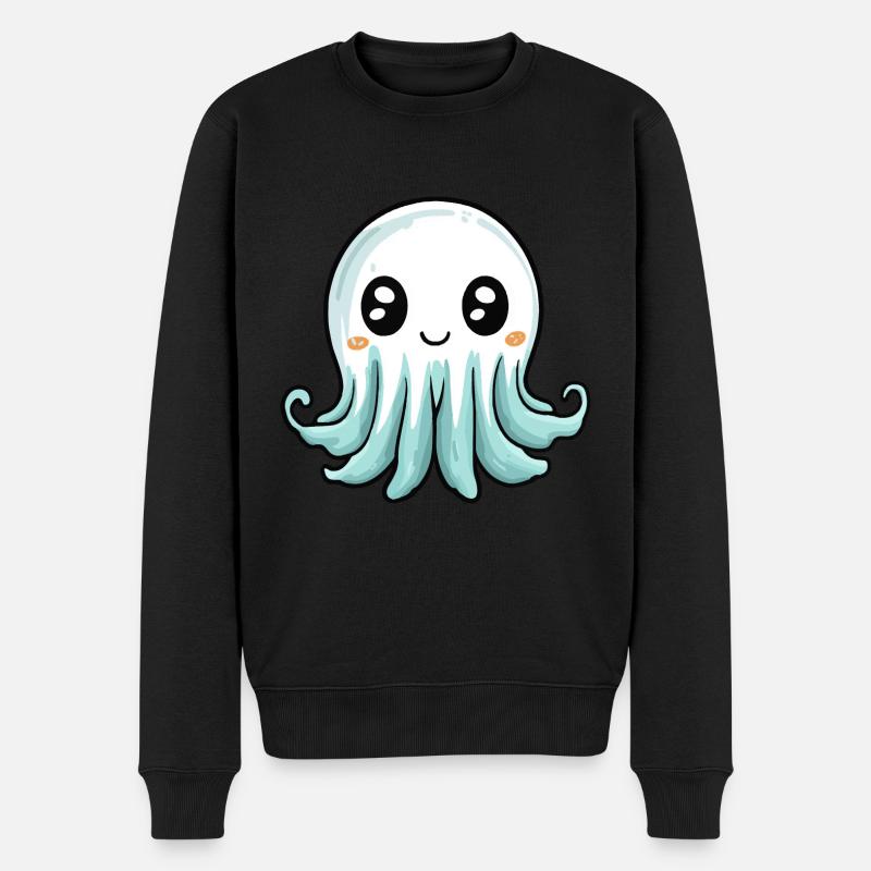 Jellyfish Halloween Comic Ghost - Men's Premium Organic Jumper - black