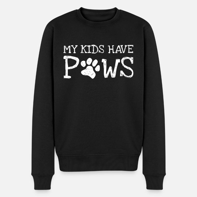 my kids have paws - Männer Premium Bio Pullover - Schwarz