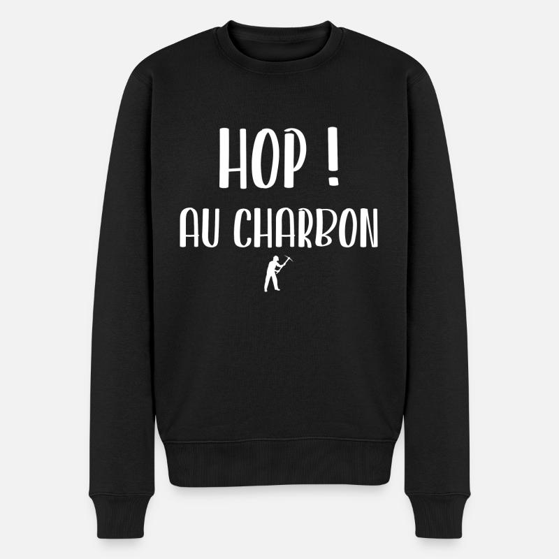 au charbon - Pull Premium bio Homme - noir