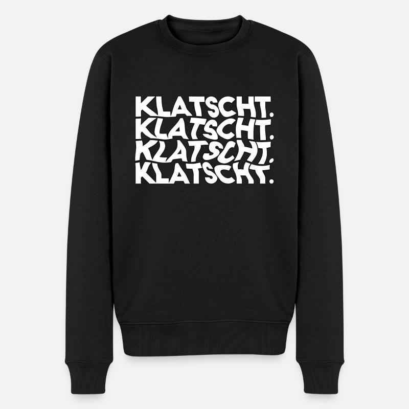 Klatscht - Männer Premium Bio Pullover - Schwarz
