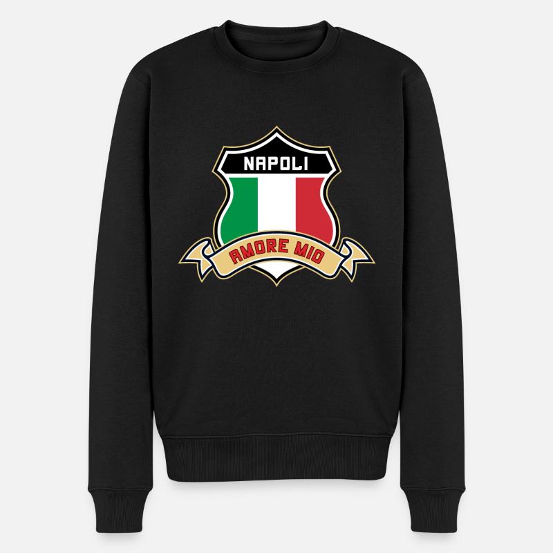 NAPOLI - Männer Premium Bio Pullover - Schwarz