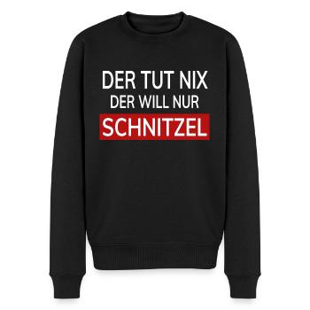 Der Tut Nix Der Will Nur Schnitzel Humor Fun - Männer Premium Bio Pullover - Schwarz - Vorne - Nico (187cm)