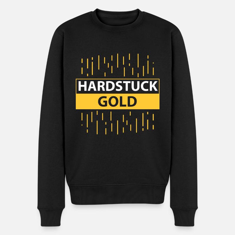 Hardstuck Gold - Männer Premium Bio Pullover - Schwarz