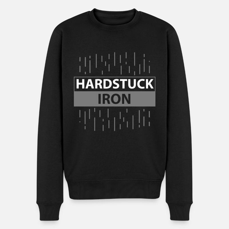 Hardstuck Iron - Männer Premium Bio Pullover - Schwarz