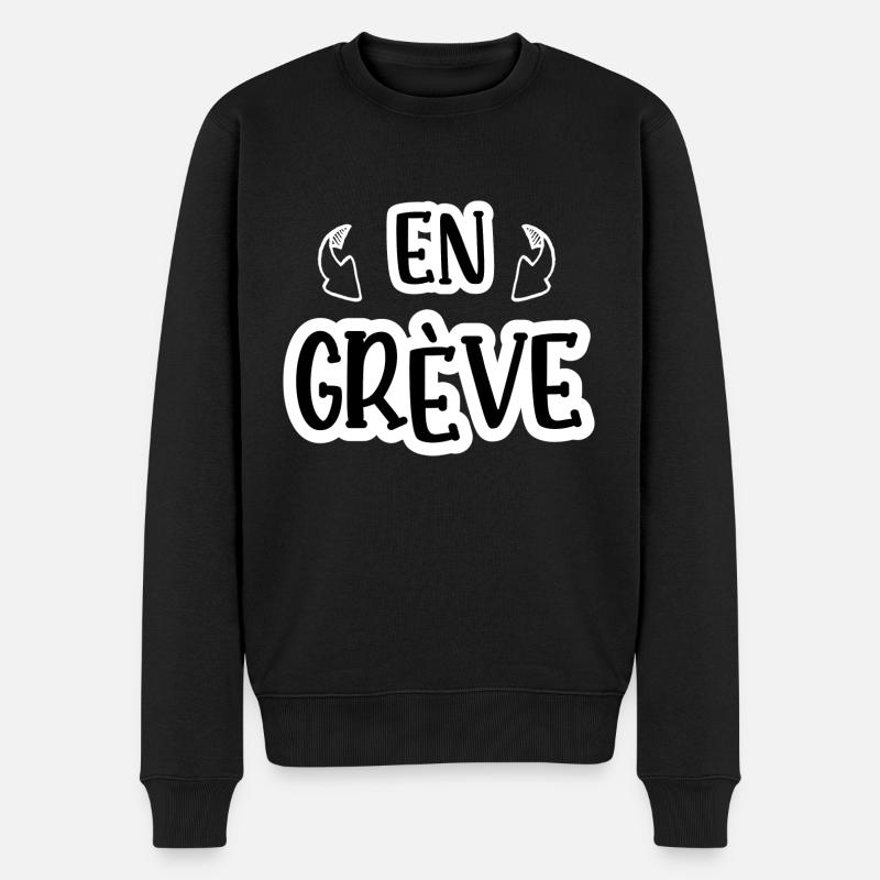 en grève - Pull Premium bio Homme - noir