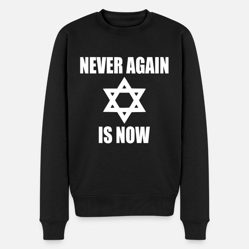 Never again is now - Männer Premium Bio Pullover - Schwarz